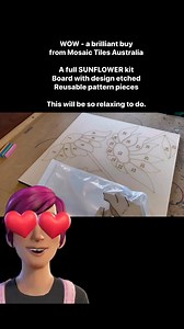 6.6K views · 113 reactions | A brilliant kit purchased from Mosaic Tiles Australia. It comes with a backing board, etched pattern, reusable pattern pieces and tutorial on their Youtube channel. I can’t wait to try this one. Thanks Kim #MosaicKit #MosaicSunflowet #Mosaicstainedglass | Sonja at Dragonfly Mosaics | Facebook