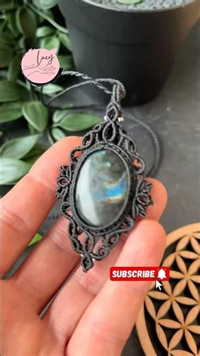 ✨ DIY Pendentif micromacramé avec Labradorite 💛 micro macramé/DIY #micromacrame