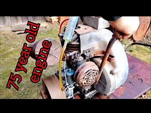 Starting an old engine after 50 years. Amazing engine