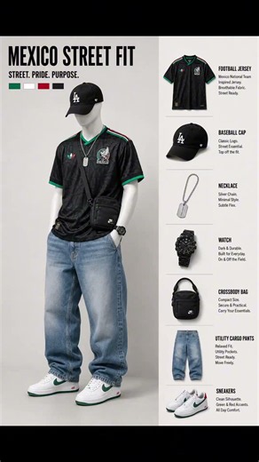 How To Style A Mexico Football Jersey 🇲🇽⚽ | Streetwear Outfit Ideas #jerseyoutfit #soccerjersey