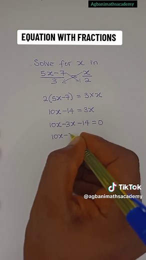 equation with fractions #maths #agbanimathsacademy #equations