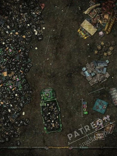 Animated modern/future/sci-fi Trash Heap Junkyard Battle Maps