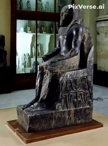 The Statue of Khafre Enthroned by Horus (full video in first comment) Mesmerized by Majesty: The Statue of Khafre Enthroned by Horus 👑✨ This incredible masterpiece, dating back to the 4th Dynasty of Ancient Egypt, is simply breathtaking! Carved from a single block of green diorite stone, it depicts Pharaoh Khafre seated on his throne, with the falcon god Horus spreading his wings protectively behind him. The level of craftsmanship is astonishing – the intricate details, the serene expression, t
