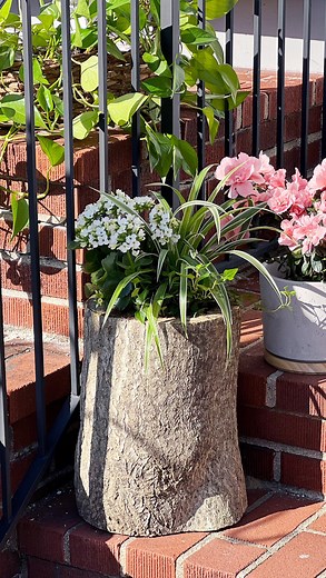 Create a one of a kind planter out of a wood stump. This is a great way to upcycle a fallen tree and make something organic and brautiful! This project is a bit time consuming, but once you get the hang of it its pretty easy! #woodplanter #frontporch #planter #flowers #springdiy | Crafty Lumberjacks