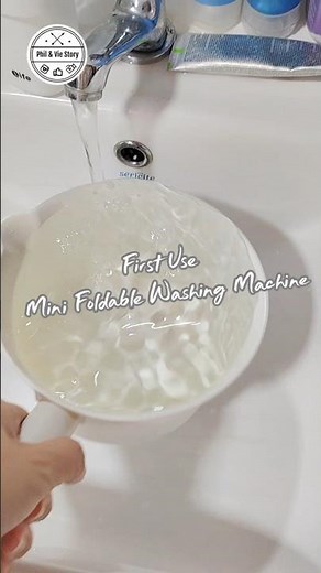 Try out my mini folding washing machine before officially using it