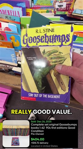 Don’t overlook these 😳📚 Vintage Goosebumps books from the 90s can be valuable—especially as a complete set. #fyp#ThriftFinds#Goosebumps #ebay#ResellerLife