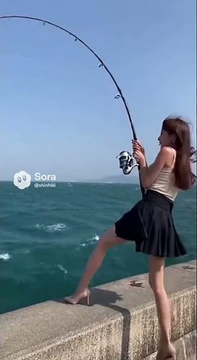 031. 全力で釣ったのに…57cmバショウカジキが隙間にスルッと落下！#釣り女子 #防波堤釣り #バショウカジキ