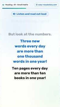 Small Habits | Easy English Reading A1 - Read Out Loud