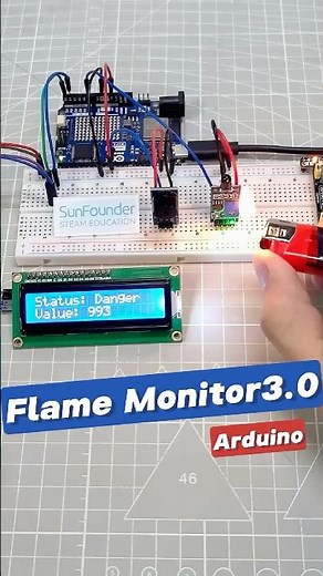 Arduino Fire Alarm with Flame Sensor and LCD #arduino #arduinoproject