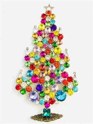 Czech Vintage Rhinestone Christmas Tree Stand: Bohemian Art Deco Decor - Etsy