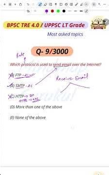 BPSC TRE 4.0 / UPPSC LT Grade | SMTP Protocol | 3000 Most Asked Questions |#bpsctre4 #bpscteacher