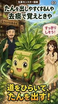 🌿 生薬モンスター図鑑 車前草（シャゼンソウ）｜道ばたの草で覚える！オオバコ科・去痰 #漢方 #歴史 #生薬
