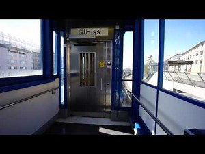 Sweden, Stockholm, Globen Subway Station, SMW elevator - going down to platform level