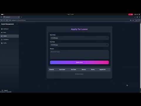 Hostel Management System | Reg. No: 898, 881, 862, 884