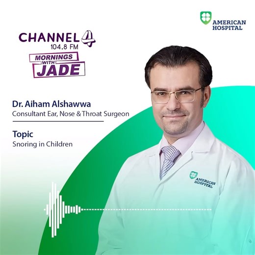 20 reactions | Listen in as Dr. Aiham Alshawwa, leading ENT surgeon at American Hospital Dubai, sheds light on managing childhood snoring. Tune into @channel4dubai for expert advice and tips to ensure a peaceful night’s sleep for your little ones. #snoring #children #Tips #ahdubai | American Hospital Dubai | Facebook
