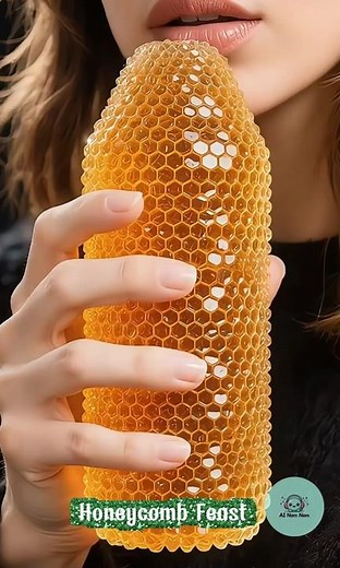 ASMR Honeycomb Feast 🍯 Woman Eating Honeycomb in Many Shapes