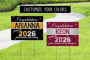 Personalized Graduation Yard Sign 2026, Custom Name Senior Sign, Class of 2026 Lawn Sign, High School or College Grad Decor, Outdoor Yard - Etsy