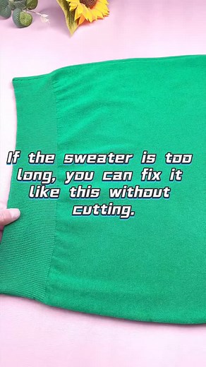 WHOLEHEARTED Sewing Tutorials & Tools on Instagram: "If the sweater is too long, you can fix it like this without cutting."