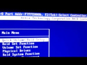 Configuring bios Areca Raid controller ARC-1680ix-12/16/24