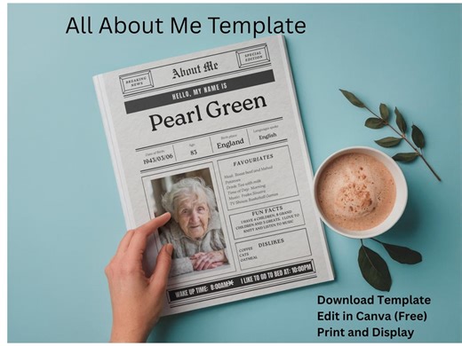 All About Me Template | Printable & Editable Canva Version | Instant Download - Etsy