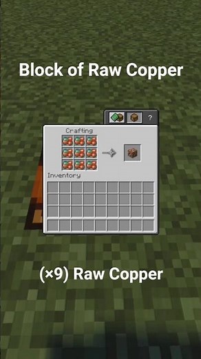 How to CRAFT BLOCK OF RAW COPPER! 🟠 Copper Items Burst #2 #Minecraft #Shorts
