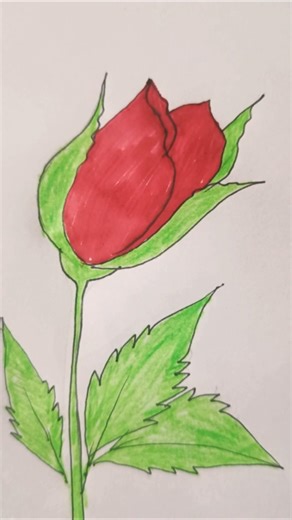 Easy Rose Flower Drawing Step by Step🌹#yt #art #artclass #arthack #artskills #rose #shorts #drawing