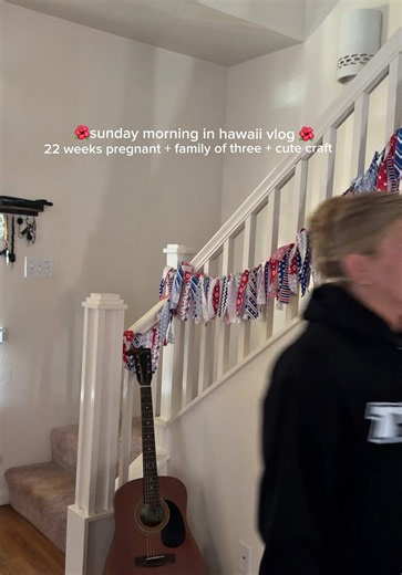HAPPPY SUNDAY 🌺 doing all the crafts for Fourth of July!! 🇺🇸🩵 #sundayroutine #hawaiivlog #fourthofjuly #22pregnant #pregnantwithatoddler
