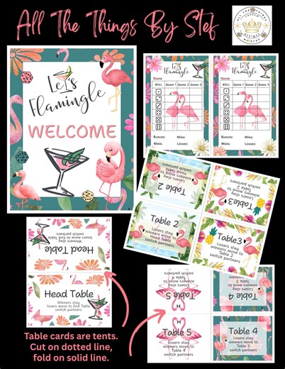 Spring Blossoms Bunco Bundle, Printable Scorecards and more (PDF Download)