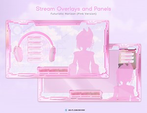 🌐 "Futuristic Horizon (Pink)" Overlays and Panels - D V I V N V -