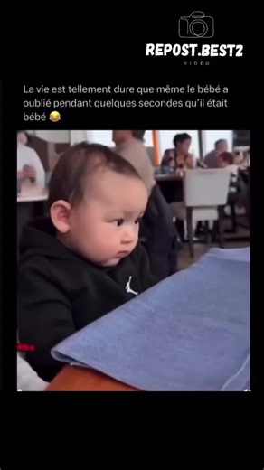 la vie est tellement dure que même le bébé a oublié qu'il était bébé 👉 #humour #mdr #rire #drole #humourfrancais