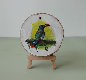 Draw bird / Acrylic Painting on Wood | MAY Art.