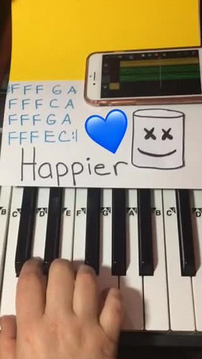 How to play #happier on #piano by #marshmello ❤️🎹#mellomakesmehappier