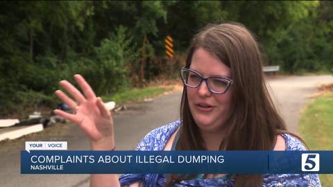 North Nashville road plagued by illegal dumping despite signs