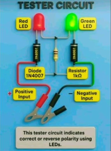 🔧 Easy LED Polarity Tester Circuit | Check Correct & Reverse Polarity Instantly! ⚡