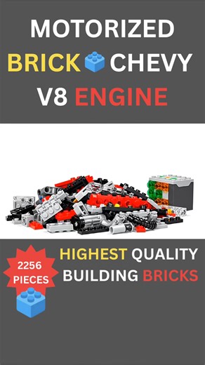 Build the ultimate engine! 隣⚙️ This 2256-piece motorized Chevy V8 replica is the perfect challenge for car lovers and brick enthusiasts. Watch the pistons move and the engine roar to life—crafted with the highest quality building bricks. | Engine Bricks | Facebook