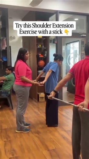 Shoulder Extension Exercise with Stick | Improve Shoulder Mobility ⚡ #shoulderpain #physiotherapy