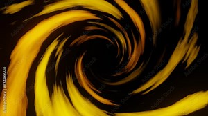 Glowing orange and yellow swirling vortex tornado on black background. 3D rendering as endless looping animated motion graphics for social media posts and movie clips Stock Video