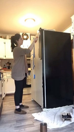 Shay | Welcome to my budget kitchen Reno! Painting a fridge is a great way to give your kitchen a fresh, updated look without having to replace... | Instagram