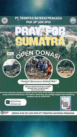 Donasi bencana alam Sumatera dari PUK SP LEM SPSI PT. TBP