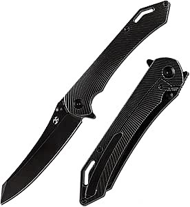 KANSEPT Colibri Tech Pocket Folding Knives for Men EDC Camping Folding Knife 4.34'' Black Stonewashed CPM S35VN Blade Material Pocket Folding Knife with Black Stonewashed Titanium Handle Everyday Carry K1060A4