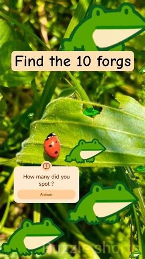 Find the 10 hidden frogs🐸 #puzzle #challenge #game#cute #fun #funny#happy#kidsfun