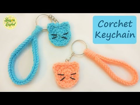 How to Crochet Cat Keychain| Beginners Crochet Tutorials | Lemon Crochet
