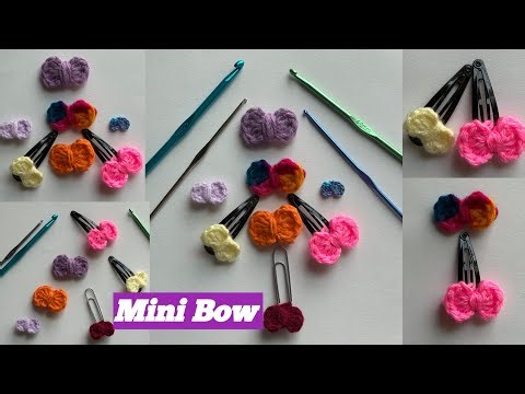 Crochet Mini Bow | How to Make a Bow with Crochet | Crochet for Beginners | Crochet Hair Accessories