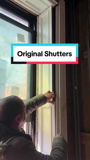 Just old house things 🏚️ These original shutters in our Park Slope brownstone renovation were painted shut for years! We’re so excited to restore them to their natural beauty 😌 #brownstone #brooklyn #nyc #historic #renovation #restoration #diy #interiordesign