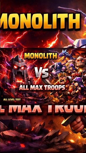 Monolith All Levels vs All Max Troops 😱 | Clash of Clans Ultimate Defence Test#clashofclans #coc