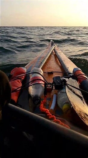 Solo kayaking into the sunset with my Airfusion EVO inflatable kayak