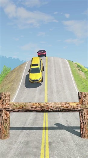 Cars vs Log Trap 33 BeamNG Drive #shorts