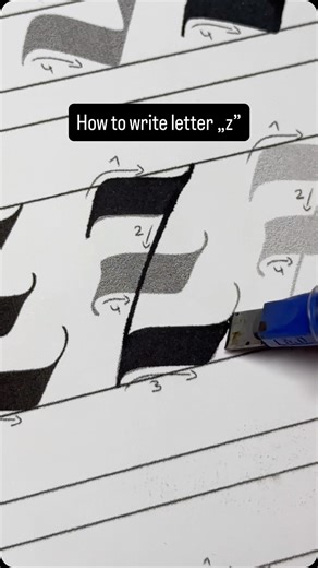 Letter “z” from my calligraphy workbook ✍️ Workbooks available on Gemoralizacja.com (link in bio) 🔗 My Fraktur Calligraphy worksheets are finally here! 🔥 After countless hours of planning, refining, and testing, I’m beyond excited to share them with you. It’s been a long and creative journey, but we finally made it! 👑 Now, you can learn and create Calligraphy letters step by step with me! ✍️ Whether you’re a complete beginner or someone who has already explored the world of calligraphy, these