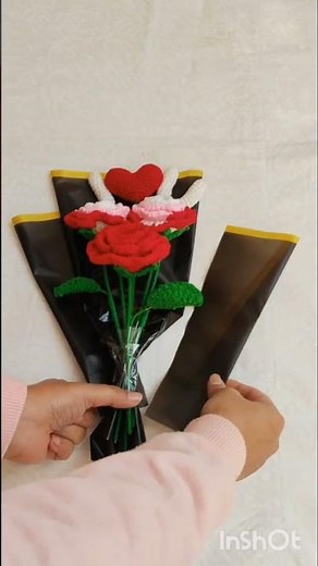 Crochet Bouquet Wrapping Step by Step | Handmade Gift Wrapping