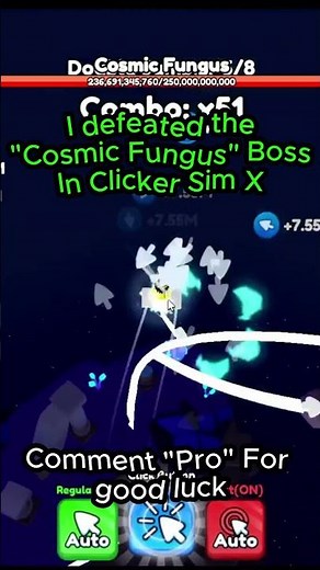 ⚔️I *DEFEATED* The "Cosmic Fungus" Boss in Clicker Simulator X | Roblox